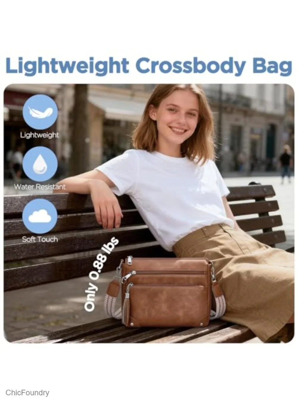 Anti Theft Crossbody Purse RFID Vegan Leather Travel Bag with Built-in Wallet